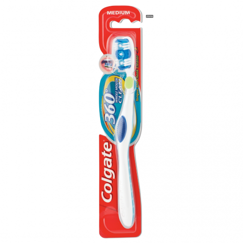 Colgate 360 Whole Mouth Clean Μέτρια Οδοντόβουρτσα Λευκή 1 τεμάχιο